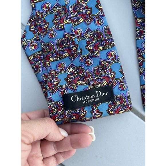 Christian Dior Men’s Silk Tie - One Size - Multicolored - Picture 3 of 5